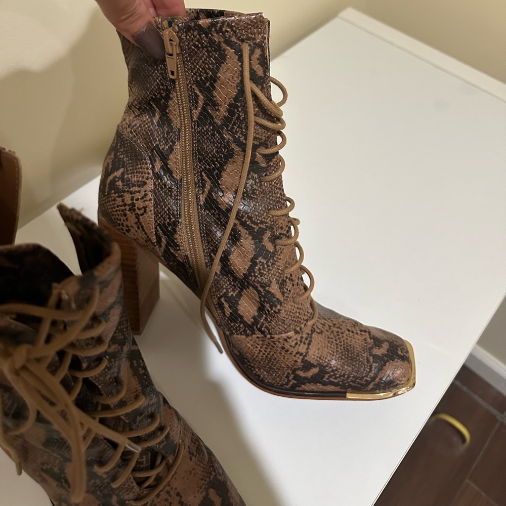 Snake skin steven maden booties